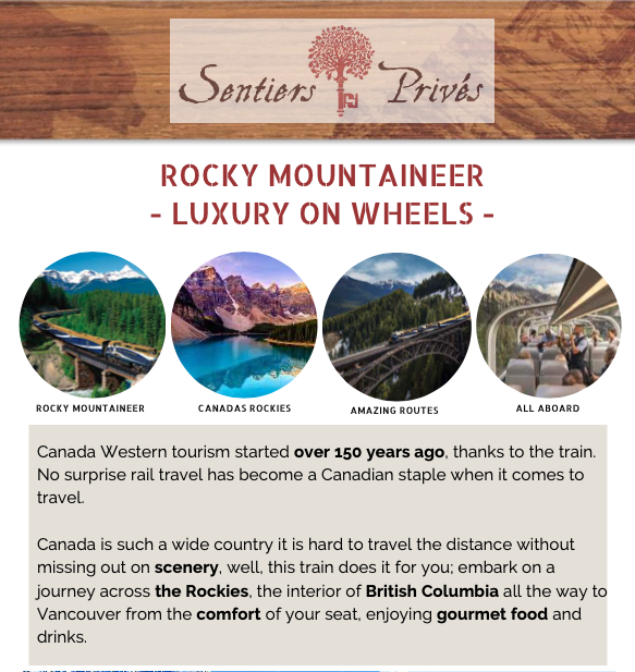 Rocky Mountaineer Luxury on wheels