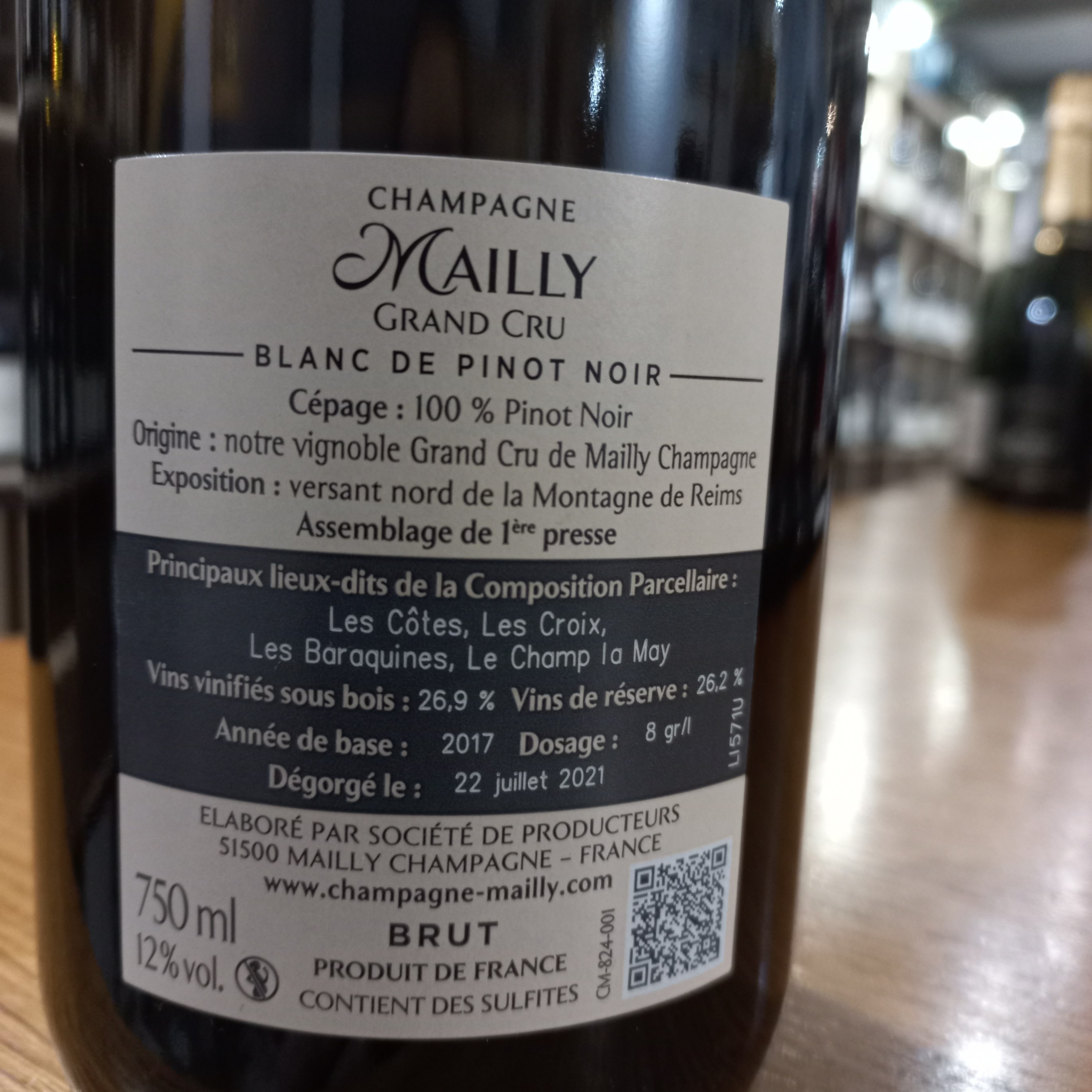Champagne Mailly Grand Cru. Blanc de Pinot Noir