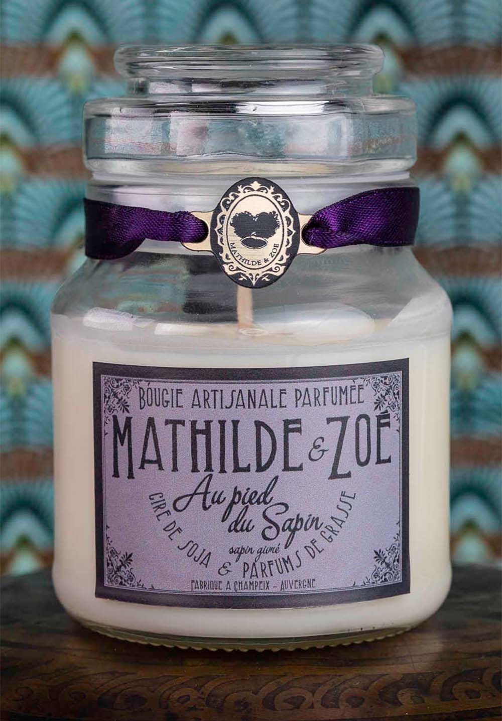 Bougie artisanale parfumée Mathilde et Zoé - Au pied du sapin