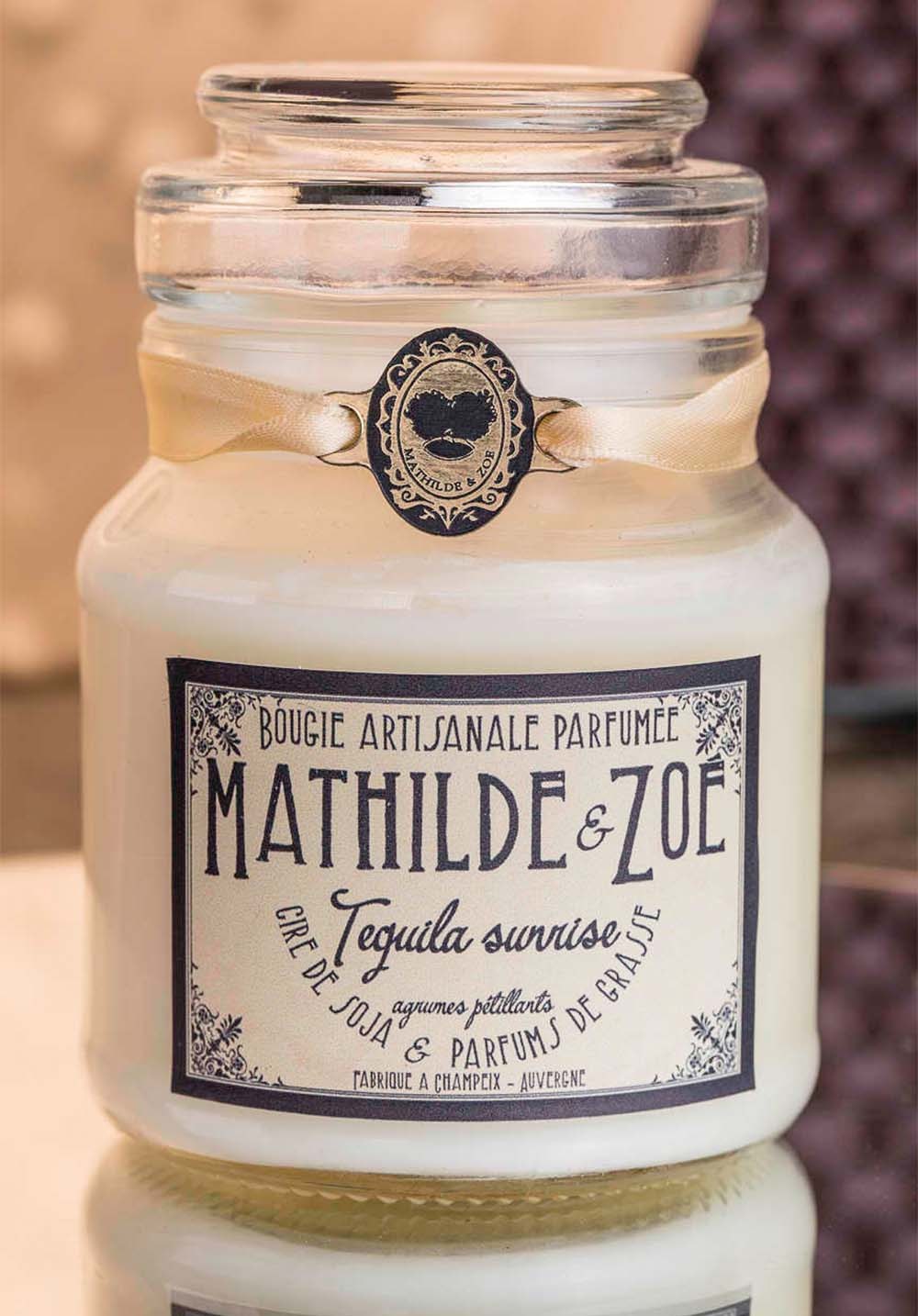 Bougie artisanale parfumée Mathilde et Zoé - Tequila Sunrise
