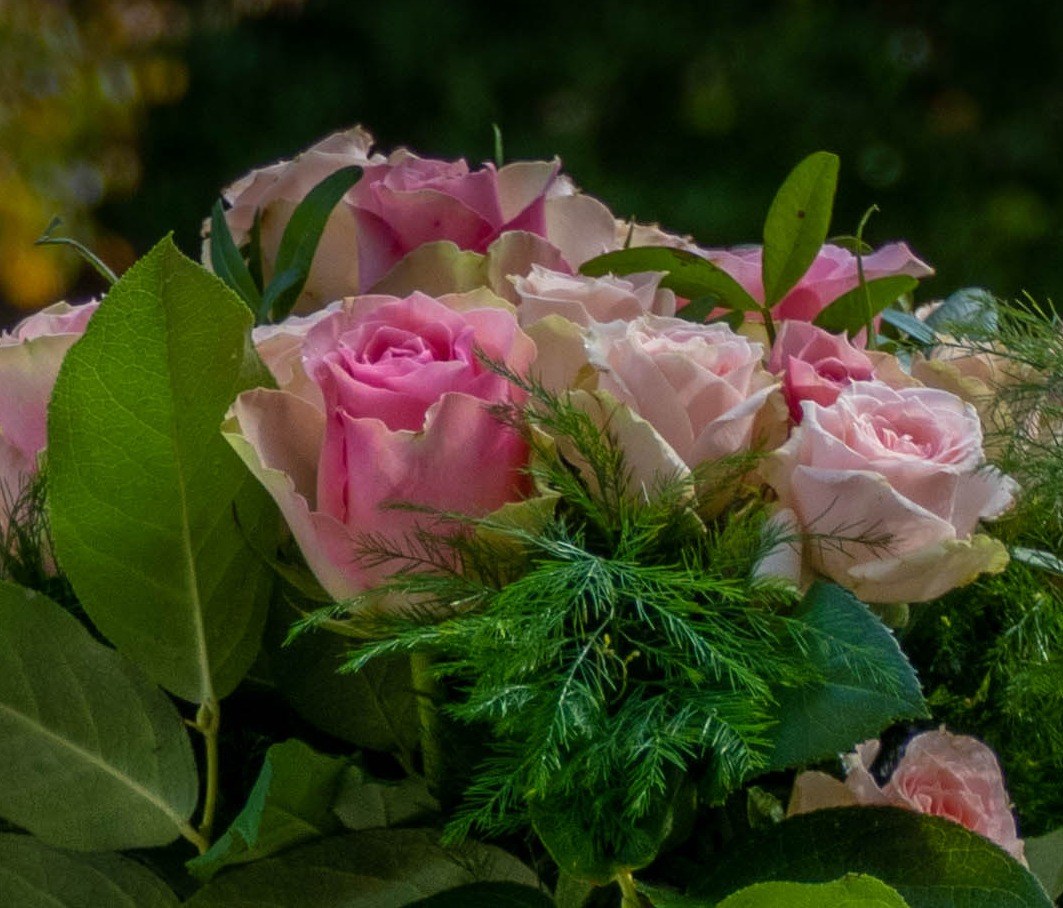 Bouquet rond de roses rose