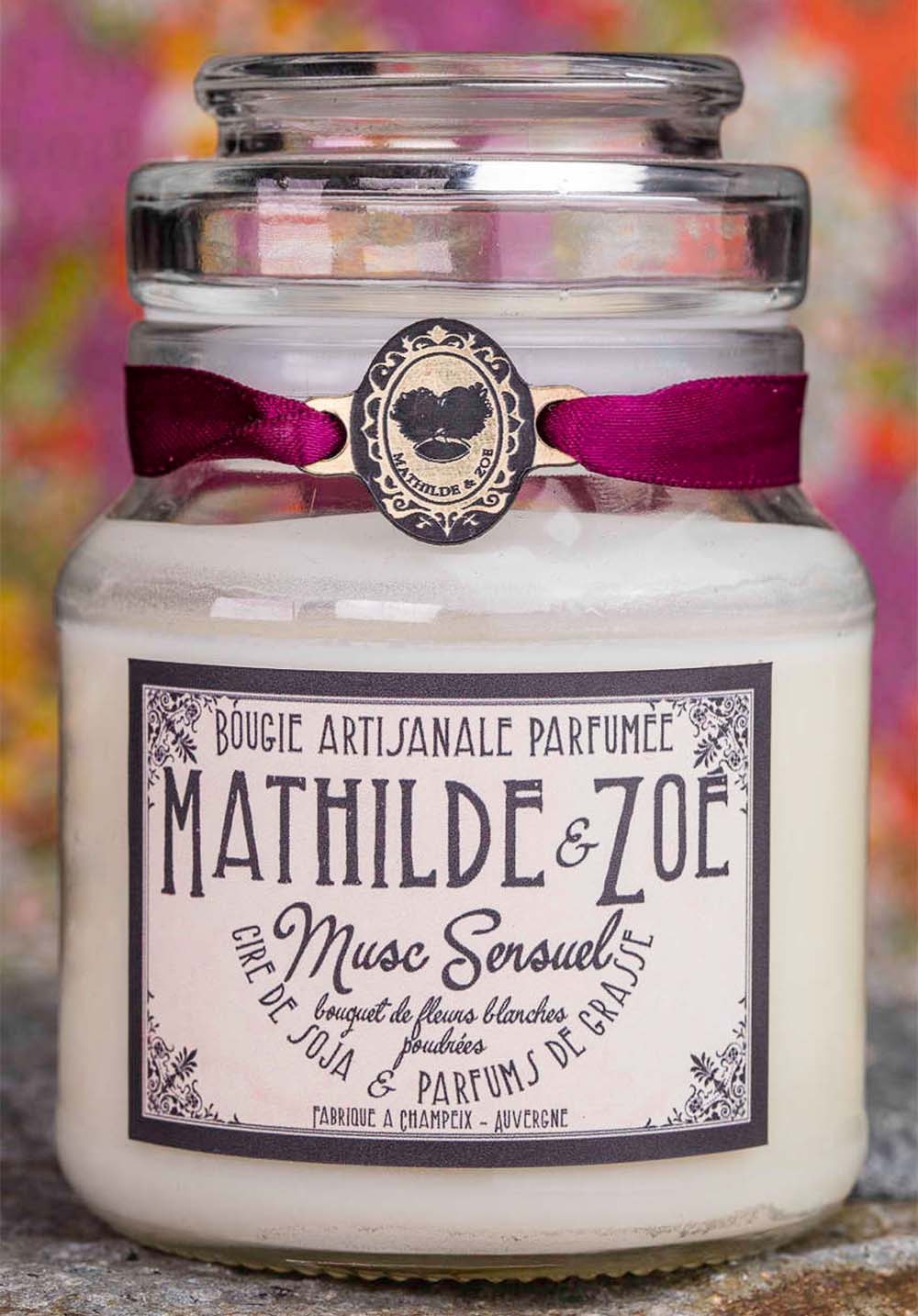 Bougie artisanale parfumée Mathilde et Zoé - Musc sensuel