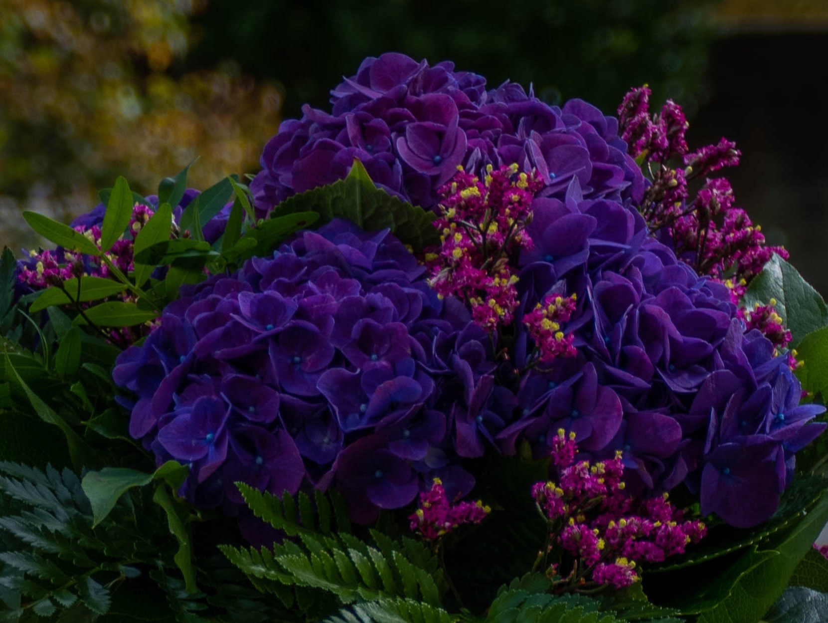 Bouquet rond Hortensia bleu azur