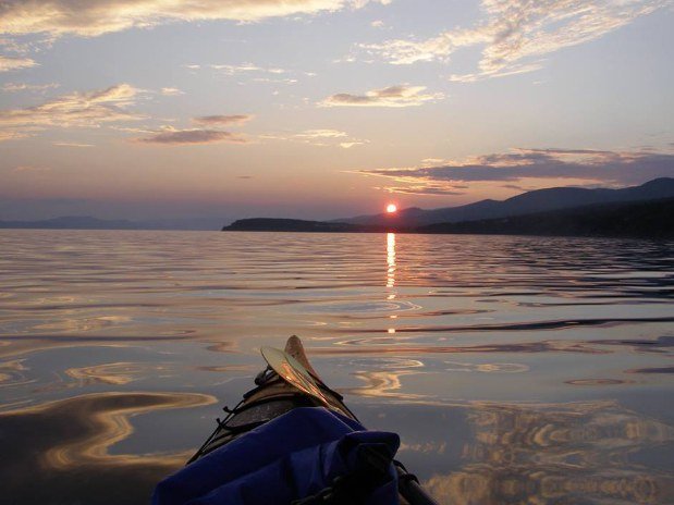 kayak coucher de soleil