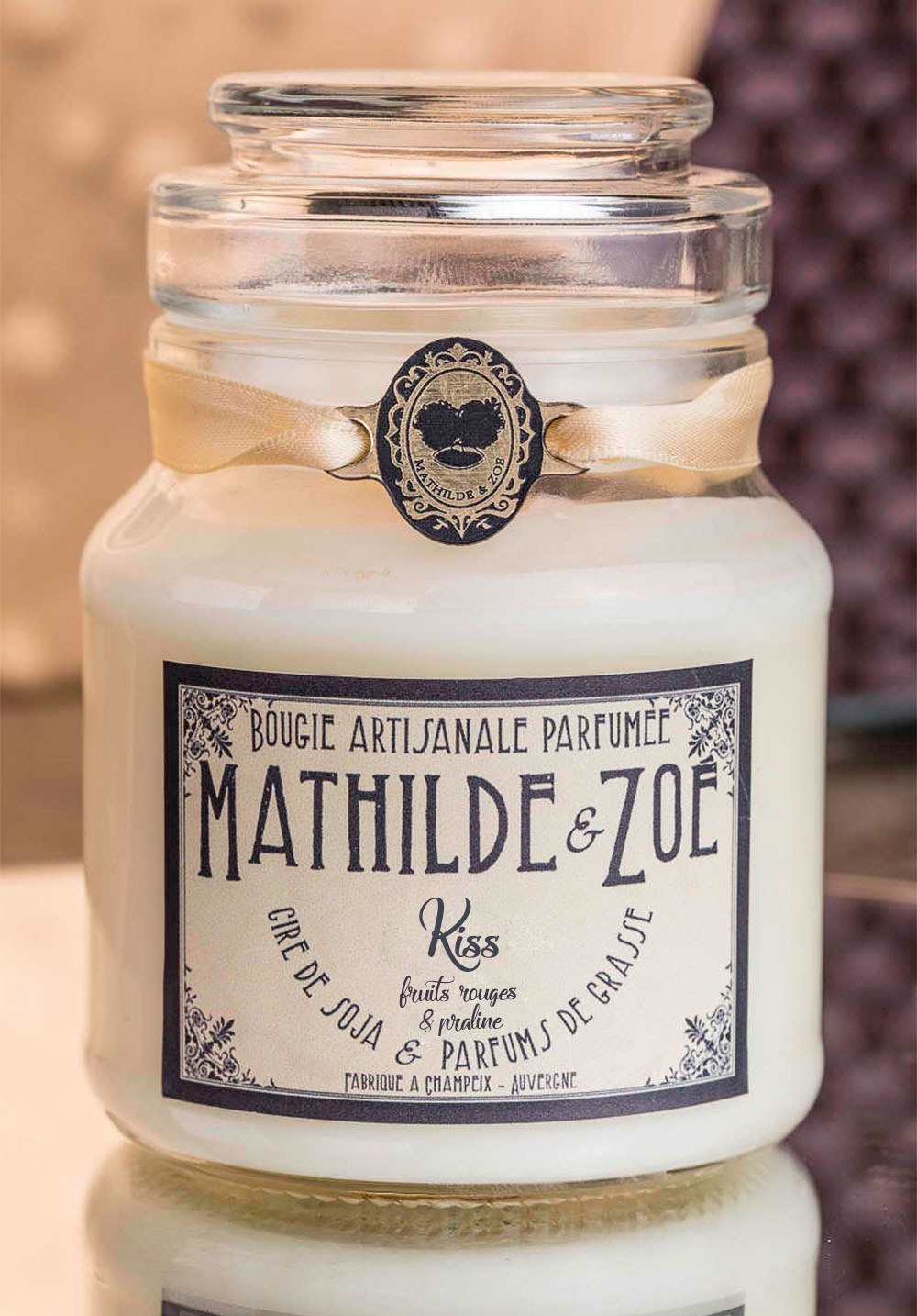 Bougie artisanale parfumée Mathilde et Zoé - Kiss
