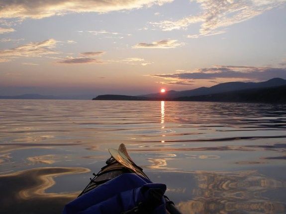 kayak coucher de soleil