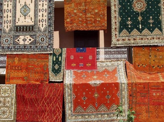 rugs in souks of marrakech - morocco - riad chamali