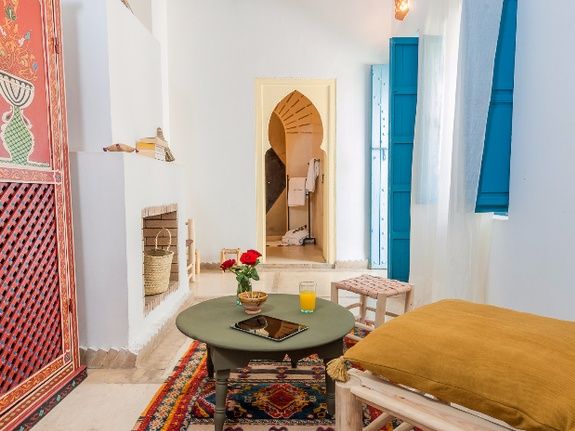 accès salle d'eau chambre double supérieure riad chamali médina marrakech Maroc