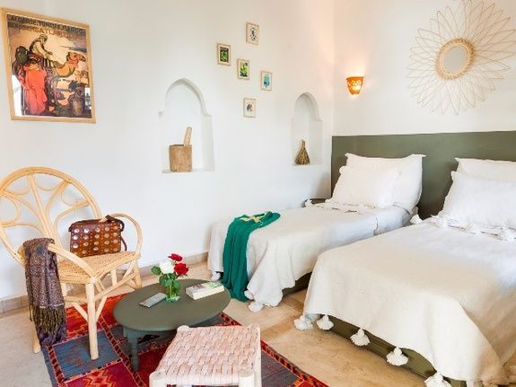 chambre lits jumeaux - riad chamali - medina - marrakech